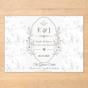 Luxury Romantic Wedding Celebration Design Acrylic Invitations
