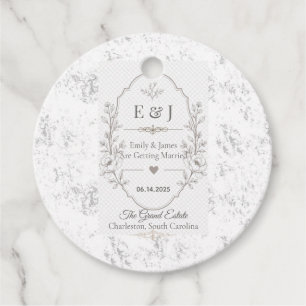 Luxury Romantic Wedding Celebration Design Favour Tags