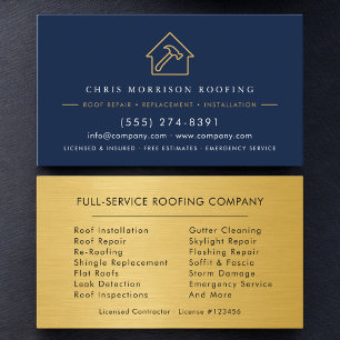 Luxury Roofing Roofer Company Business Card