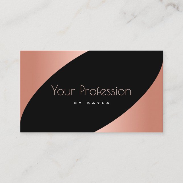 Luxury Rose Gold and Black Colours Elegant Modern Business Card (Front)