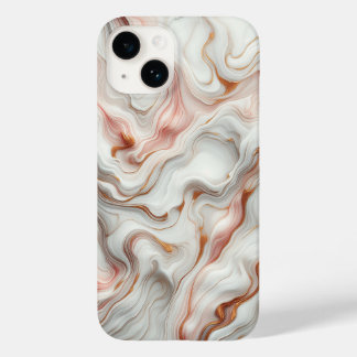Luxury Rose Gold and White Marble Fluid Art - Eleg Case-Mate iPhone 14 Case
