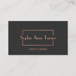 Luxury Rose Gold Broken Frame Dark Grey Business Card
