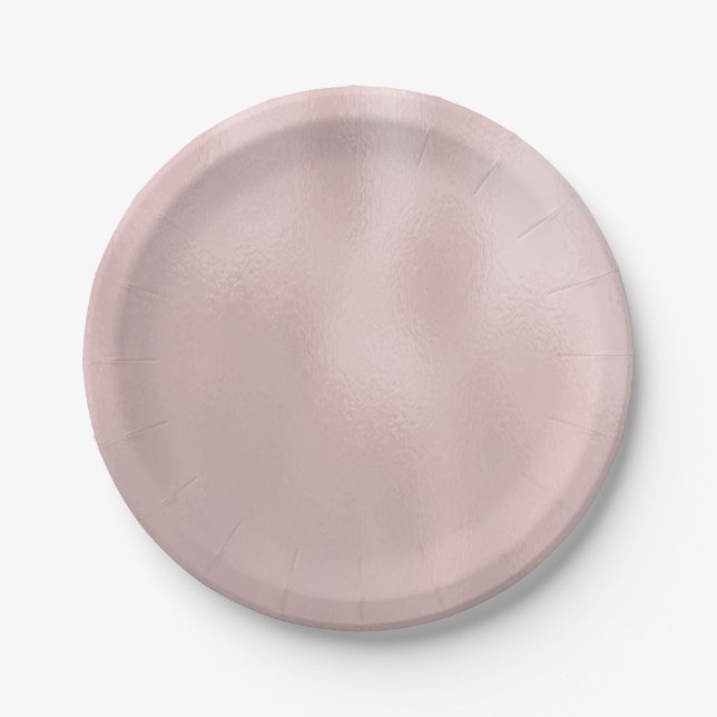 Luxury Rose gold Glass Texture Paper Plate (Front)