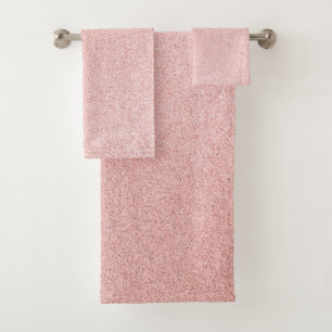 Luxury Rose gold glitter Bath Towel Set