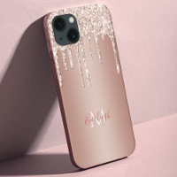 Luxury Rose Gold Glitter Drip with Name/Monogram