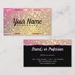 Luxury Rose Gold Glitter Luminous Stars Elegant  Business Card