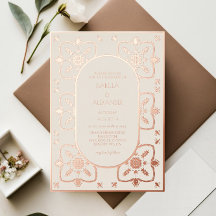Luxury Rose Gold Mediterranean Tile Wedding