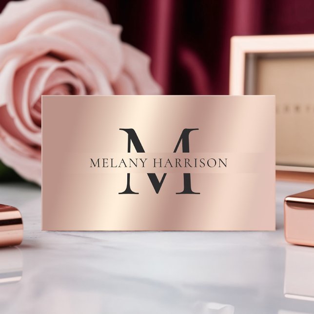 Luxury Rose Gold Metallic Foil Elegant Business Card (Creator Uploaded)