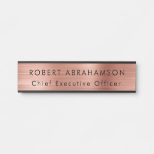 Luxury Rose Gold Office Door Signs Sign