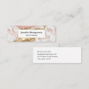 Luxury Rose Gold Pink Marble Design Mini Business Card
