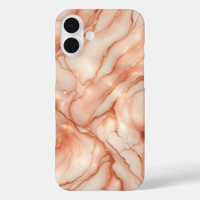 Luxury Rose Gold & Soft Pink Marble Case - Elegant (Back)