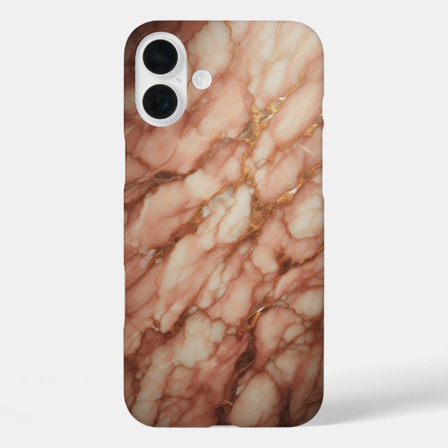 Luxury Rose Gold & Soft Pink Marble Case - Elegant (Back)