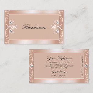 Luxury Rose Gold Sparkle Diamonds Ornate Ornaments Business Card