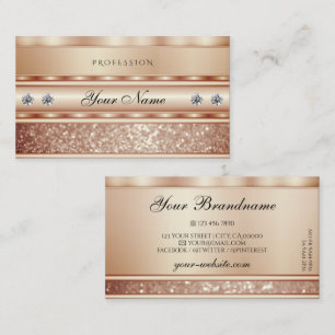 Luxury Rose Gold Sparkle Glitter Diamonds Elegant Business Card