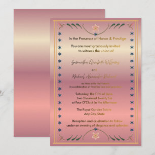 Luxury Rose Gold Wedding Invitation – Elegant Flor