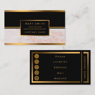 Luxury Rose Pink Blush Glitter Marble Customise Business Card