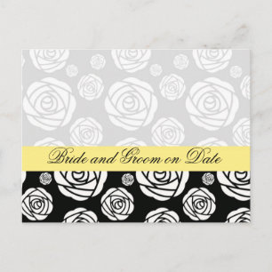 Luxury Rose Yellow Damask Save date card