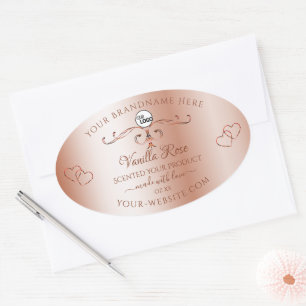 Luxury Rosegold Ornate Product Labels Hearts Logo
