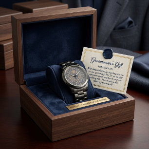 Luxury Royal Crest Groomsmen Custom Wedding Gift Watch