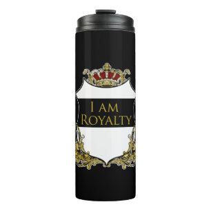 Luxury Royal Crown Crest Gold Shield Motivational  Thermal Tumbler