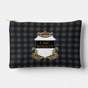 Luxury Royal Crown Crest Gold Shield Regal Accessory Pouch