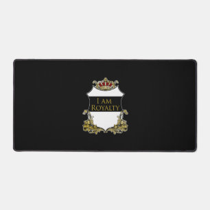 Luxury Royal Crown Crest Gold Shield Regal Desk Mat