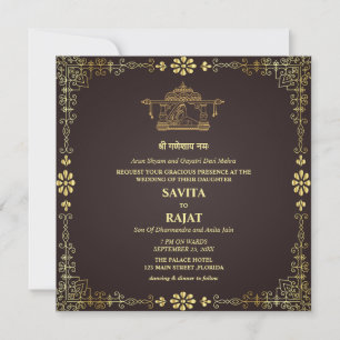 Luxury Royal Indian Wedding Invitation 