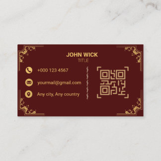 Luxury Royal Maroon and Gold Ornamental Business Card