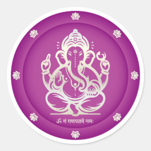 Luxury Royal Purple Gold Lord Ganesha Sticker