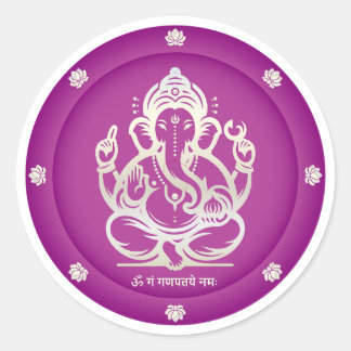Luxury Royal Purple Gold Lord Ganesha Sticker