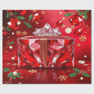 Luxury Ruby Red Christmas Gift Wrapping Paper
