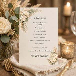 Luxury Rustic Floral With Pampas Grass Program