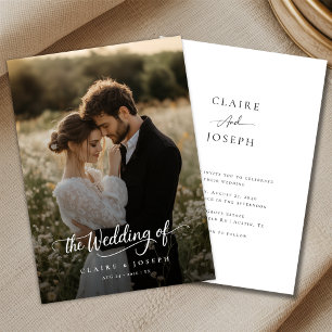 Luxury Rustic Minimalist Romantic Photo Wedding Invitation