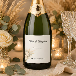 Luxury Rustic Wedding Sparkling Wine Label