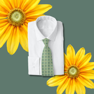 Luxury Sage Green Geometric Tribal Seamless Tie