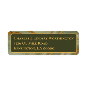 Luxury Sage Green Onyx Return Address Label