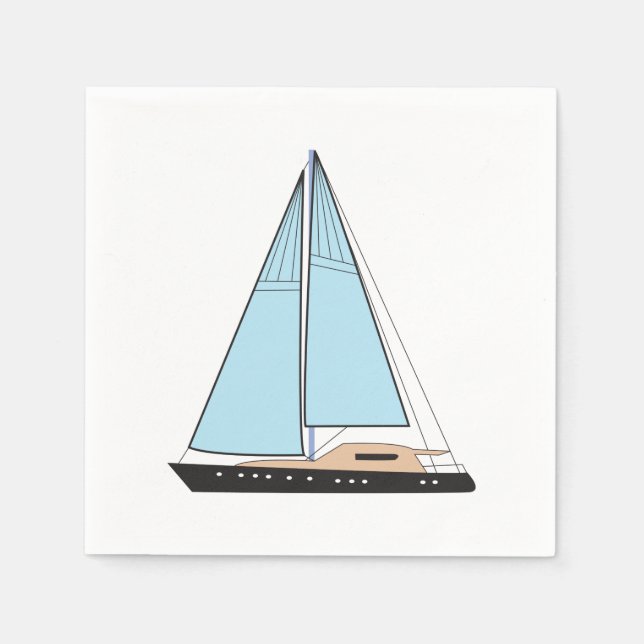 Luxury Sailing Yacht Boat Napkin (Front)