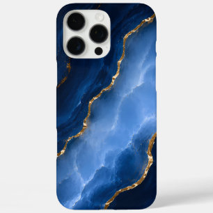 Luxury Sapphire Blue Marble iPhone 16 Pro Max Case