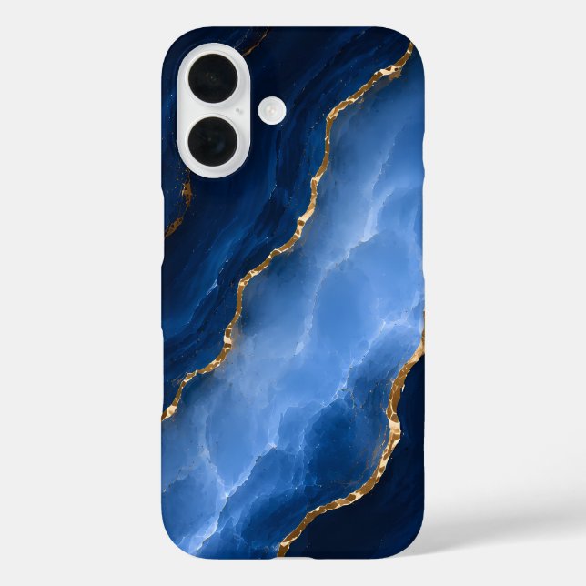 Luxury Sapphire Blue Marble Case-Mate iPhone Case (Back)