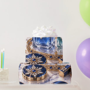 Luxury Sapphire Christmas Beauty Wrapping Paper