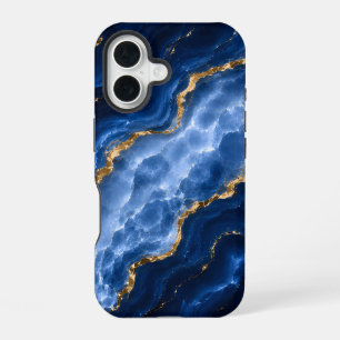 Luxury Sapphire Marble Agate iPhone 16 Case