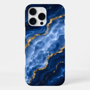 Luxury Sapphire Marble Agate iPhone 16 Pro Max Case