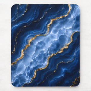 Luxury Sapphire Marble Agate Mouse Pad