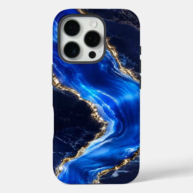 Luxury Sapphire Marble River Case-Mate iPhone Case (Back)