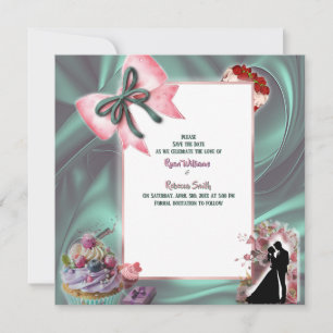 Luxury Satin Bow Save the Date Announcement