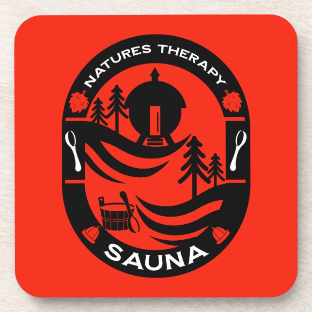 luxury Sauna Gift Coaster (Front)