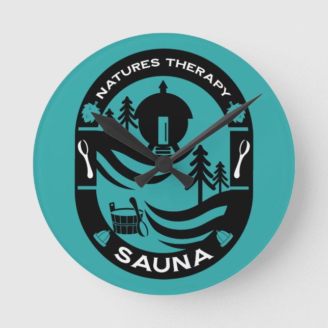luxury Sauna Gift Round Clock (Front)