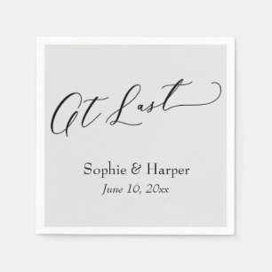 Luxury Script Font Simple Typography At Last Grey Napkin