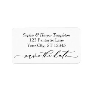 Luxury Script Font Simple Typography Save the Date Label