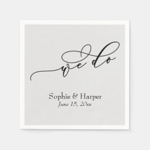 Luxury Script Simple Typography We Do Grey Napkin
